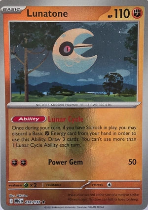 Lunatone 074/132 (ME01: Mega Evolution)  - Reverse Holofoil | Good Games Morley