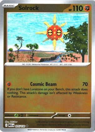 Solrock 075/132 (ME01: Mega Evolution)  - Reverse Holofoil | Good Games Morley