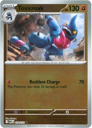 Toxicroak 079/132 (ME01: Mega Evolution)  - Reverse Holofoil | Good Games Morley