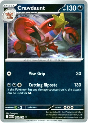 Crawdaunt 085/132 (ME01: Mega Evolution)  - Reverse Holofoil | Good Games Morley