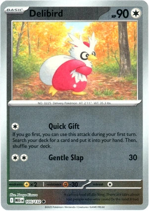 Delibird 105/132 (ME01: Mega Evolution)  - Reverse Holofoil | Good Games Morley