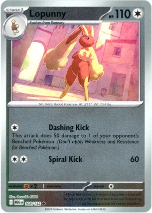 Lopunny 108/132 (ME01: Mega Evolution)  - Reverse Holofoil | Good Games Morley