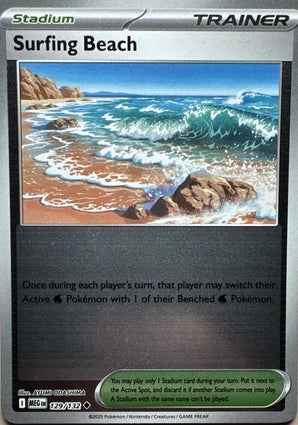 Surfing Beach 129/132 (ME01: Mega Evolution)  - Reverse Holofoil | Good Games Morley