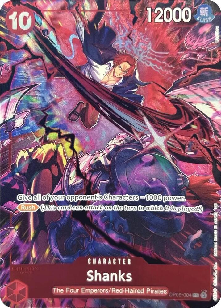 Shanks (2nd Anniversary) OP09-004 (One Piece Promotion Cards)  - Alternate Art Foil | Good Games Morley