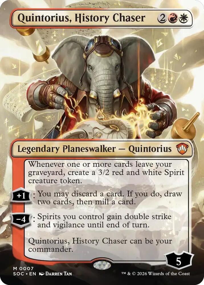 Quintorius, History Chaser 7 (Commander: Secrets of Strixhaven)  - Borderless | Good Games Morley