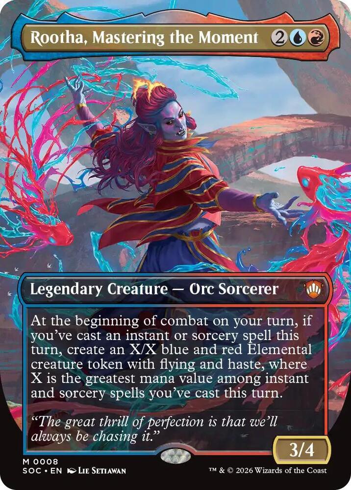 Rootha, Mastering the Moment 8 (Commander: Secrets of Strixhaven)  - Borderless | Good Games Morley