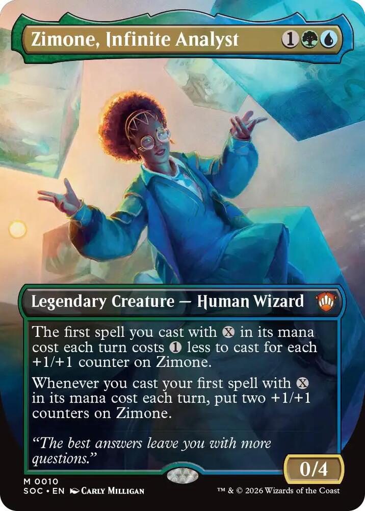 Zimone, Infinite Analyst 10 (Commander: Secrets of Strixhaven)  - Borderless Foil | Good Games Morley