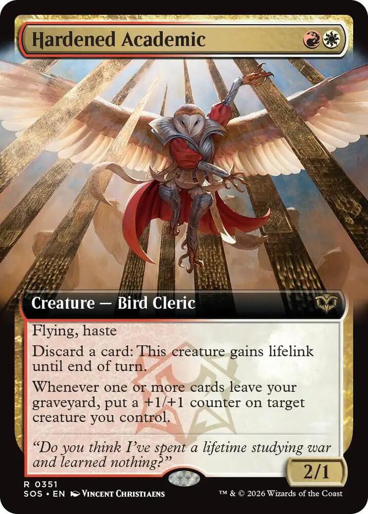 Hardened Academic 351 (Secrets of Strixhaven)  - Extended Art Foil | Good Games Morley
