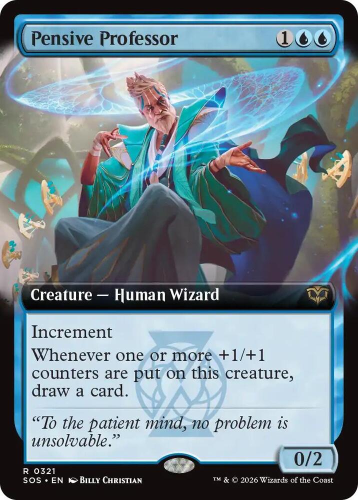 Pensive Professor Extended Art 321 (Secrets of Strixhaven)  - Extended Art Foil | Good Games Morley