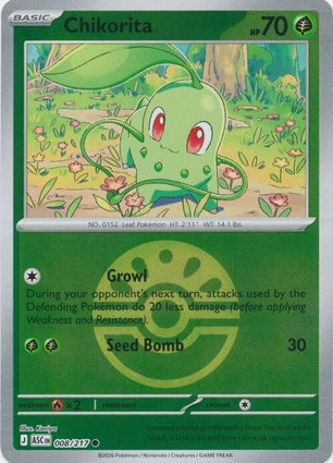 Chikorita 008/217 (ME: Ascended Heroes)  - Friend Ball Holofoil | Good Games Morley