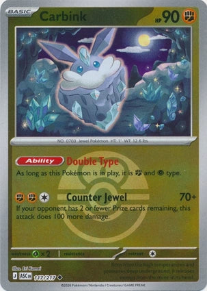 Carbink 117 217 Love Ball 117/217 (ME: Ascended Heroes)  - Love Ball Holofoil | Good Games Morley