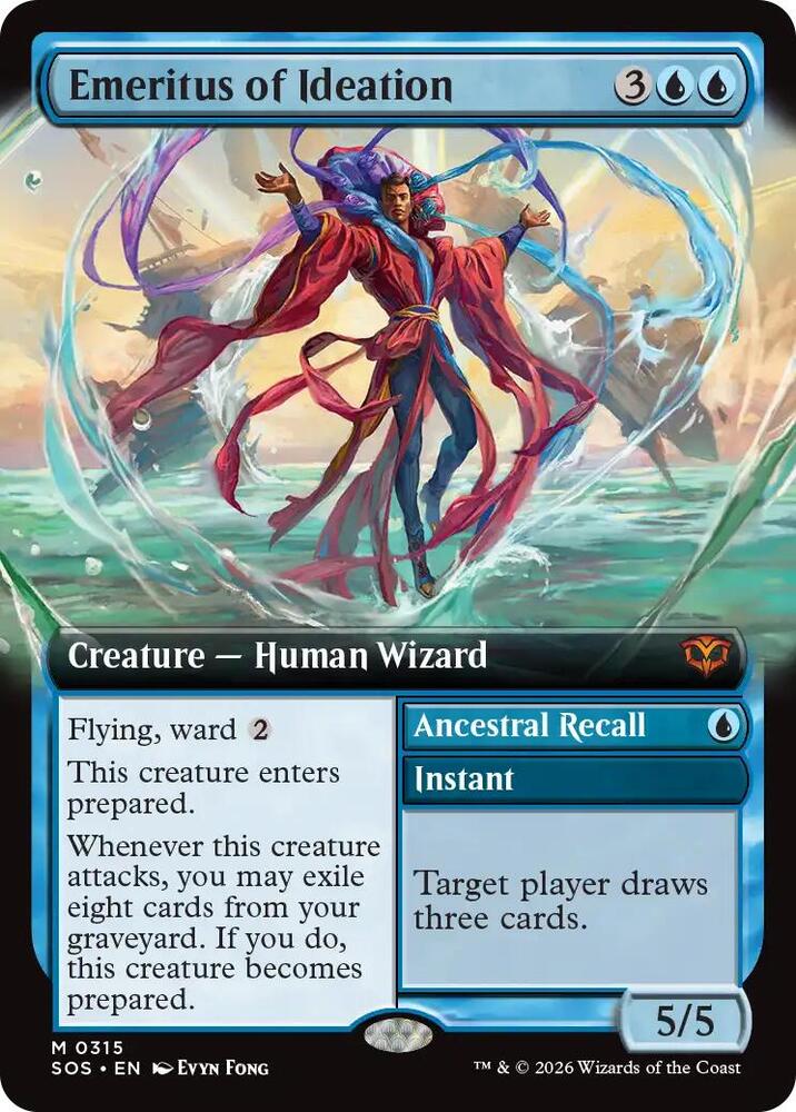 Emeritus of Ideation // Ancestral Recall 315 (Secrets of Strixhaven)  - Extended Art Foil | Good Games Morley