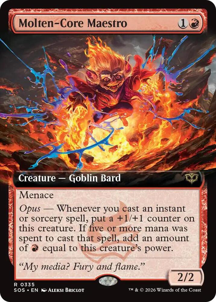 Molten-Core Maestro 335 (Secrets of Strixhaven)  - Extended Art | Good Games Morley