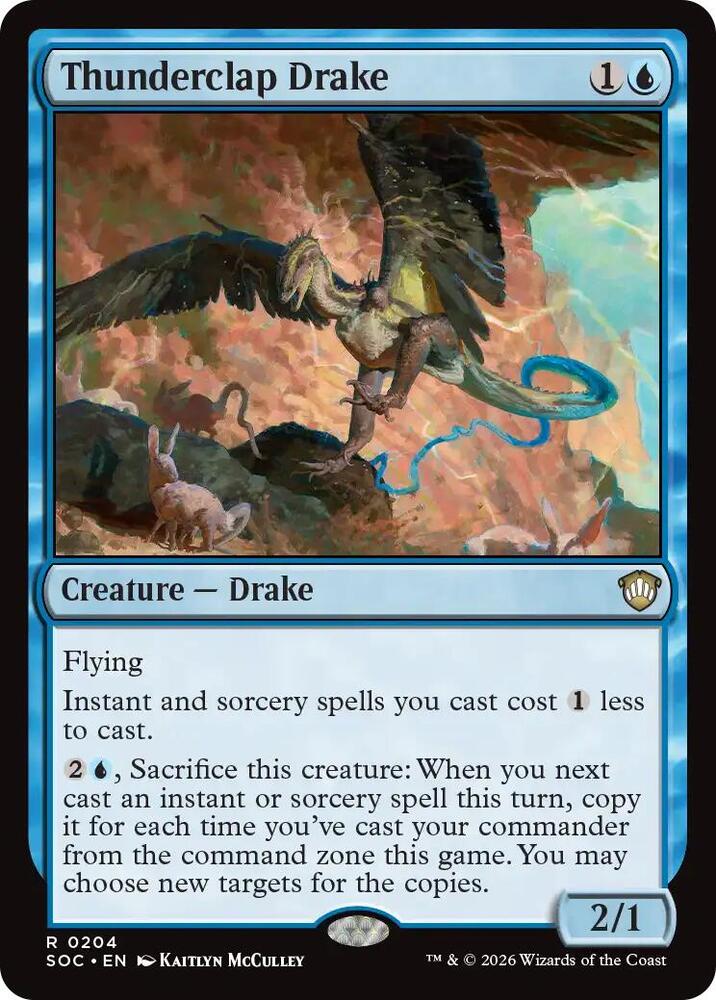 Thunderclap Drake 204 (Commander: Secrets of Strixhaven)  | Good Games Morley