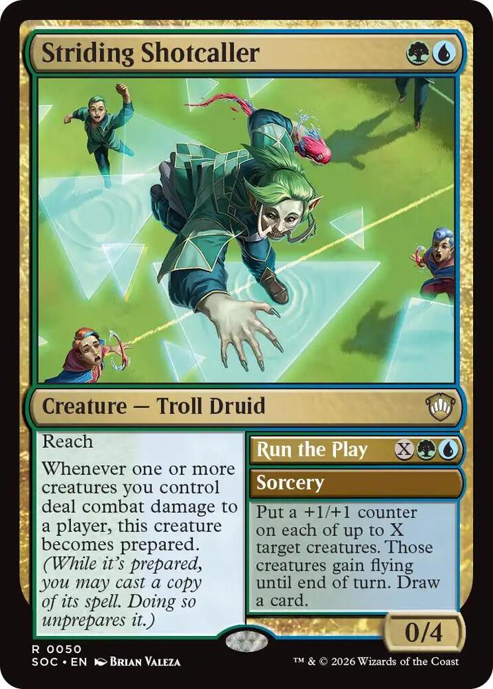 Striding Shotcaller // Run the Play 50 (Commander: Secrets of Strixhaven)  | Good Games Morley