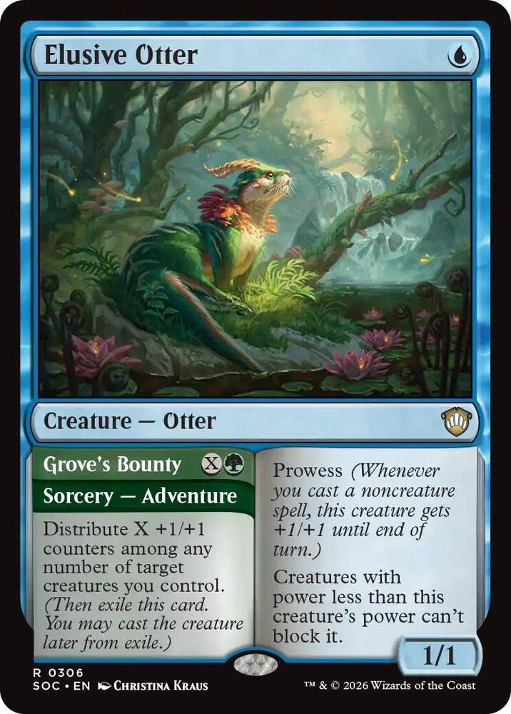 Elusive Otter // Grove's Bounty 306 (Commander: Secrets of Strixhaven)  | Good Games Morley
