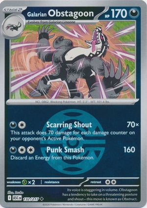 Galarian Obstagoon 132/217 (ME: Ascended Heroes)  - Dusk Ball Holofoil | Good Games Morley