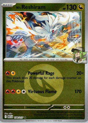 N's Reshiram 154/217 (ME: Ascended Heroes)  - Energy Holofoil | Good Games Morley
