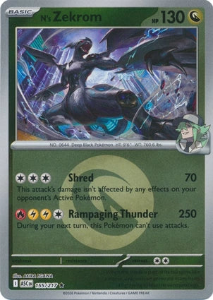 N's Zekrom 155/217 (ME: Ascended Heroes)  - Energy Holofoil | Good Games Morley