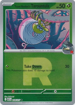 Team Rocket's Tarountula 018/217 (ME: Ascended Heroes)  - Reverse Holofoil | Good Games Morley