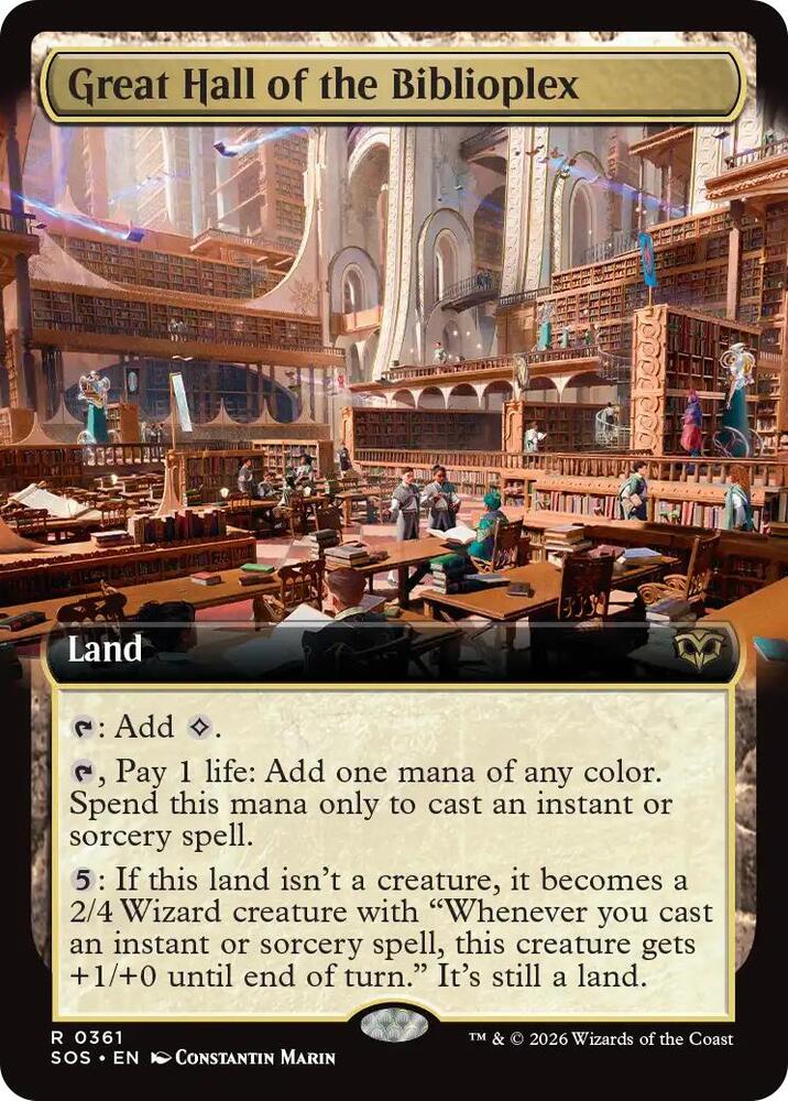 Great Hall of the Biblioplex 361 (Secrets of Strixhaven)  - Extended Art | Good Games Morley