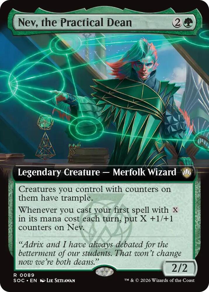 Nev the Practical Dean Extended Art 89 (Commander: Secrets of Strixhaven)  - Extended Art | Good Games Morley
