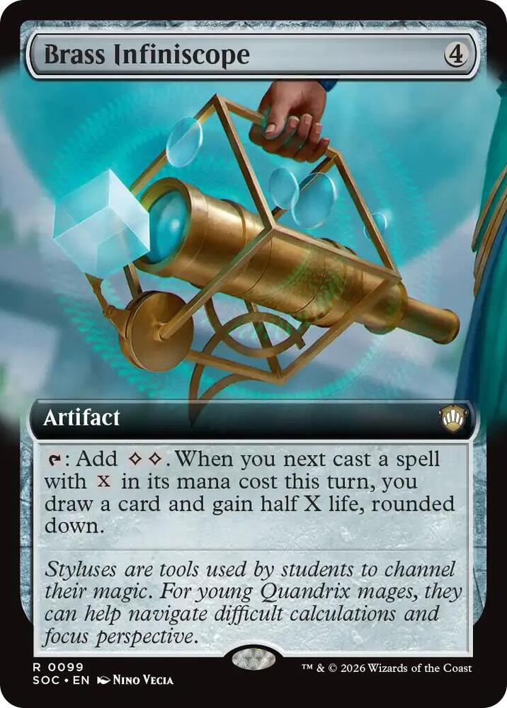 Brass Infiniscope 99 (Commander: Secrets of Strixhaven)  - Extended Art | Good Games Morley