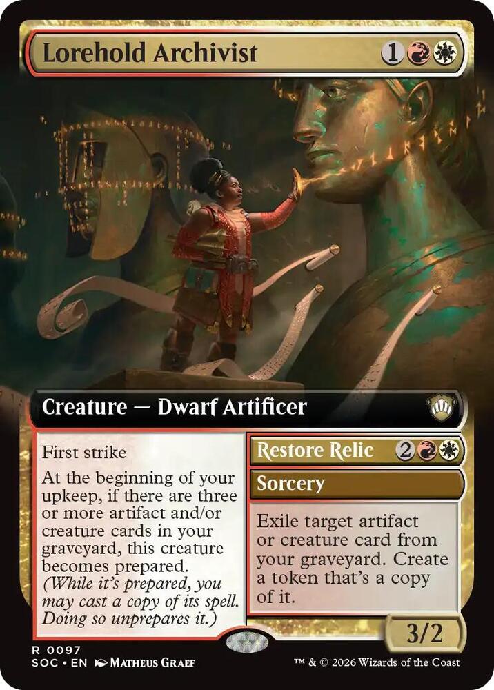 Lorehold Archivist // Restore Relic 97 (Commander: Secrets of Strixhaven)  - Extended Art | Good Games Morley