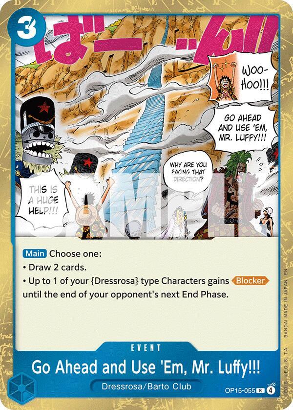 Go Ahead and Use 'Em, Mr Luffy!!! OP15-055 (Adventure on Kami's Island)  - Foil | Good Games Morley