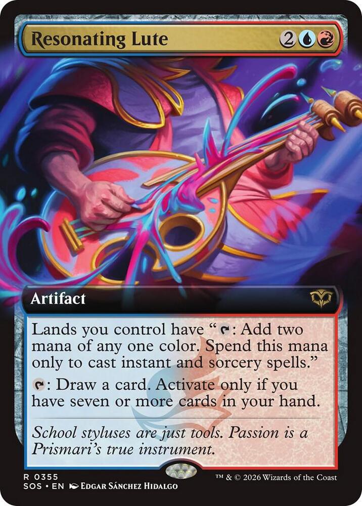 Resonating Lute 355 (Secrets of Strixhaven)  - Extended Art | Good Games Morley
