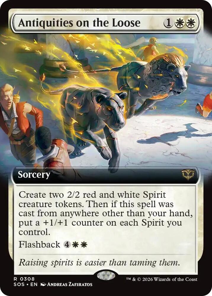 Antiquities on the Loose Extended Art 308 (Secrets of Strixhaven)  - Extended Art Foil | Good Games Morley