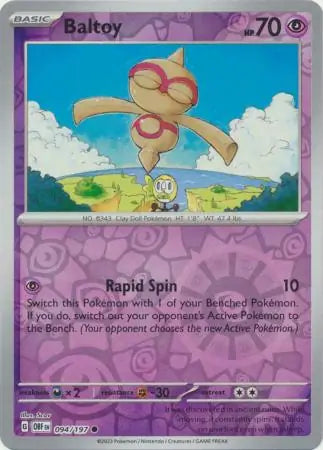 Baltoy 094/197 (SV03: Obsidian Flames)  - Reverse Holofoil | Good Games Morley
