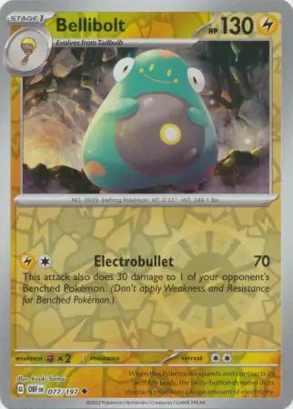 Bellibolt 077/197 (SV03: Obsidian Flames)  - Reverse Holofoil | Good Games Morley