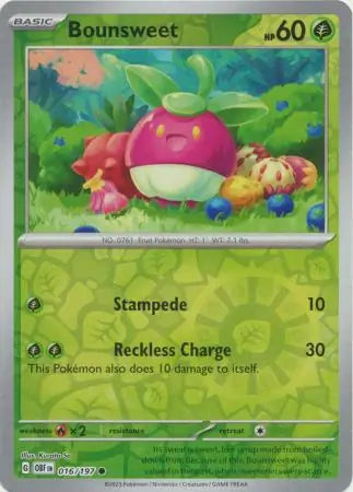 Bounsweet 016/197 (SV03: Obsidian Flames)  - Reverse Holofoil | Good Games Morley