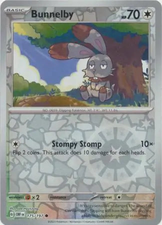 Bunnelby 175/197 (SV03: Obsidian Flames)  - Reverse Holofoil | Good Games Morley