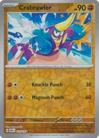 Crabrawler 114/197 (SV03: Obsidian Flames)  - Reverse Holofoil | Good Games Morley