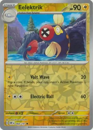 Eelektrik 068/197 (SV03: Obsidian Flames)  - Reverse Holofoil | Good Games Morley