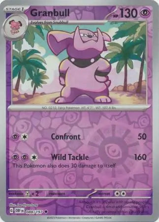 Granbull 088/197 (SV03: Obsidian Flames)  - Reverse Holofoil | Good Games Morley
