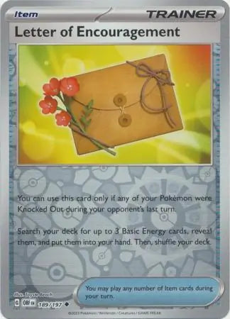 Letter of Encouragement 189/197 (SV03: Obsidian Flames)  - Reverse Holofoil | Good Games Morley