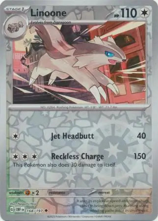 Linoone 168/197 (SV03: Obsidian Flames)  - Reverse Holofoil | Good Games Morley