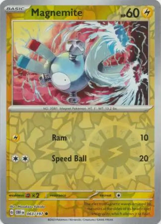 Magnemite 063/197 (SV03: Obsidian Flames)  - Reverse Holofoil | Good Games Morley