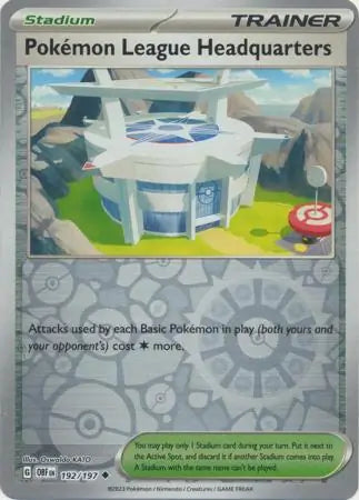 Pokemon League Headquarters 192/197 (SV03: Obsidian Flames)  - Reverse Holofoil | Good Games Morley