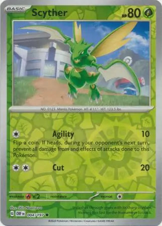 Scyther 004/197 (SV03: Obsidian Flames)  - Reverse Holofoil | Good Games Morley