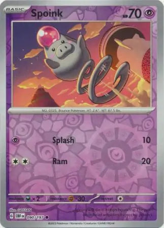 Spoink 090/197 (SV03: Obsidian Flames)  - Reverse Holofoil | Good Games Morley