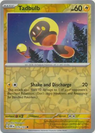 Tadbulb 076/197 (SV03: Obsidian Flames)  - Reverse Holofoil | Good Games Morley