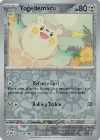 Togedemaru 151/197 (SV03: Obsidian Flames)  - Reverse Holofoil | Good Games Morley