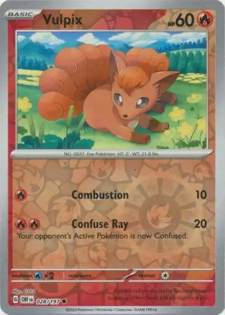 Vulpix 028/197 (SV03: Obsidian Flames)  - Reverse Holofoil | Good Games Morley