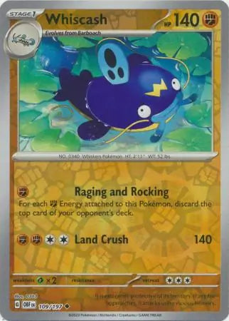 Whiscash 109/197 (SV03: Obsidian Flames)  - Reverse Holofoil | Good Games Morley