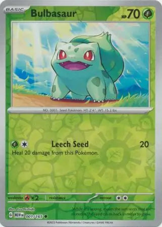 Bulbasaur 001 165 001/165 (SV: Scarlet & Violet 151)  - Reverse Holofoil | Good Games Morley