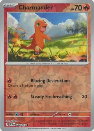 Charmander 004/165 (SV: Scarlet & Violet 151)  - Reverse Holofoil | Good Games Morley